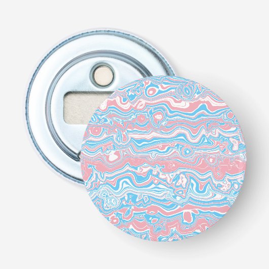 Trans Pride Flag Trippy Boho Groovy Wavy Streifen Flaschenöffner (Vorderseite)