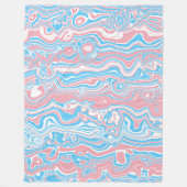 Trans Pride Flag Trippy Boho Groovy Wavy Streifen Fleecedecke (Vorderseite)