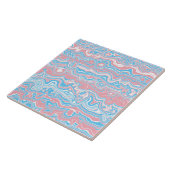Trans Pride Flag Trippy Boho Groovy Wavy Streifen Fliese (Seite)