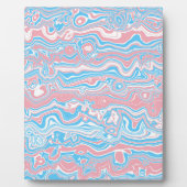 Trans Pride Flag Trippy Boho Groovy Wavy Streifen Fotoplatte (Vorderseite)