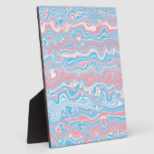 Trans Pride Flag Trippy Boho Groovy Wavy Streifen Fotoplatte (Seite)