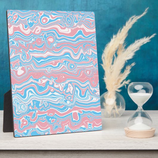 Trans Pride Flag Trippy Boho Groovy Wavy Streifen Fotoplatte (Seite)