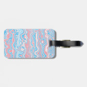 Trans Pride Flag Trippy Boho Groovy Wavy Streifen Gepäckanhänger (Rückseite horizontal)