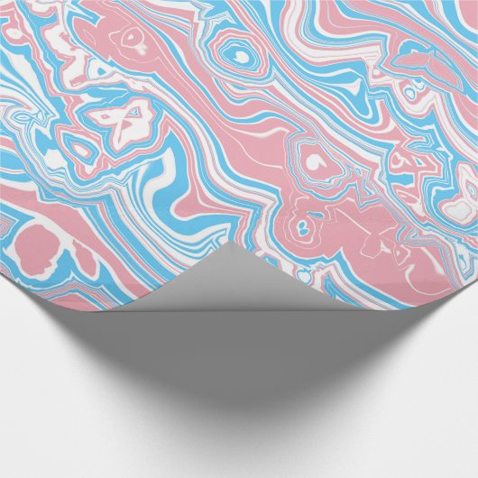 Trans Pride Flag Trippy Boho Groovy Wavy Streifen Geschenkpapier (Ecke)