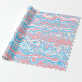 Trans Pride Flag Trippy Boho Groovy Wavy Streifen Geschenkpapier (Ungerollt)