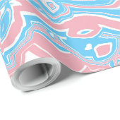 Trans Pride Flag Trippy Boho Groovy Wavy Streifen Geschenkpapier (Rolleneckpunkt)