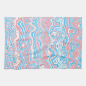 Trans Pride Flag Trippy Boho Groovy Wavy Streifen Geschirrtuch (Horizontal)