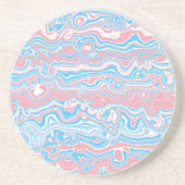 Trans Pride Flag Trippy Boho Groovy Wavy Streifen Getränkeuntersetzer (Vorne)