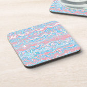 Trans Pride Flag Trippy Boho Groovy Wavy Streifen Getränkeuntersetzer (Linke Seite)