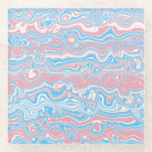 Trans Pride Flag Trippy Boho Groovy Wavy Streifen Glasuntersetzer (Vorderseite)