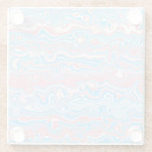 Trans Pride Flag Trippy Boho Groovy Wavy Streifen Glasuntersetzer (Rückseite)