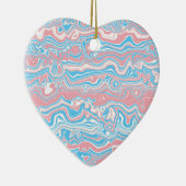 Trans Pride Flag Trippy Boho Groovy Wavy Streifen Keramik Ornament (Rechts)