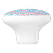 Trans Pride Flag Trippy Boho Groovy Wavy Streifen Keramikknauf (Seitenansicht)