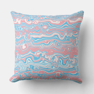 Trans Pride Flag Trippy Boho Groovy Wavy Streifen Kissen