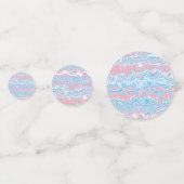 Trans Pride Flag Trippy Boho Groovy Wavy Streifen Konfetti (Rückseiten)