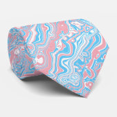 Trans Pride Flag Trippy Boho Groovy Wavy Streifen Krawatte (Gerollt)