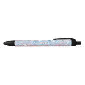 Trans Pride Flag Trippy Boho Groovy Wavy Streifen Kugelschreiber (Oberseite)