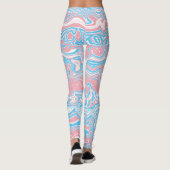 Trans Pride Flag Trippy Boho Groovy Wavy Streifen Leggings (Rückseite)
