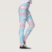 Trans Pride Flag Trippy Boho Groovy Wavy Streifen Leggings (Rechts)