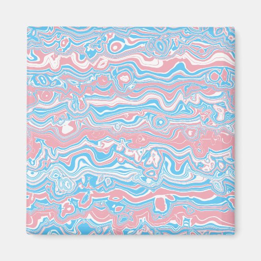 Trans Pride Flag Trippy Boho Groovy Wavy Streifen Magnet (Vorne)