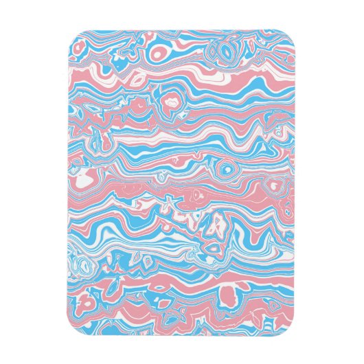 Trans Pride Flag Trippy Boho Groovy Wavy Streifen Magnet (Vertikal)
