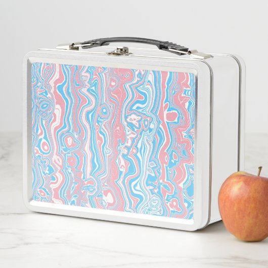 Trans Pride Flag Trippy Boho Groovy Wavy Streifen Metall Brotdose (Beispiel)