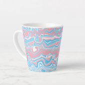 Trans Pride Flag Trippy Boho Groovy Wavy Streifen Milchtasse (Linke Ecke)