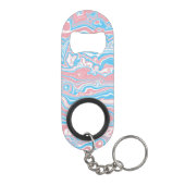 Trans Pride Flag Trippy Boho Groovy Wavy Streifen Mini Flaschenöffner (Rückseite)