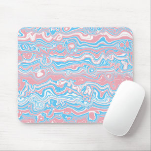 Trans Pride Flag Trippy Boho Groovy Wavy Streifen Mousepad