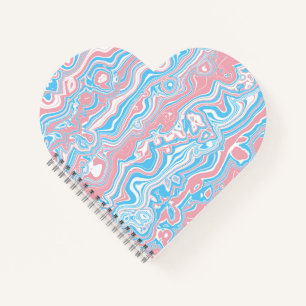 Trans Pride Flag Trippy Boho Groovy Wavy Streifen Notizblock