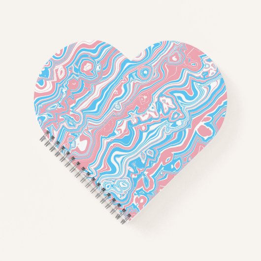 Trans Pride Flag Trippy Boho Groovy Wavy Streifen Notizblock (Vorderseite)