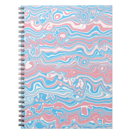 Trans Pride Flag Trippy Boho Groovy Wavy Streifen Notizblock (Vorderseite)