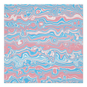 Trans Pride Flag Trippy Boho Groovy Wavy Streifen Poster
