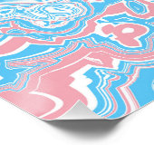 Trans Pride Flag Trippy Boho Groovy Wavy Streifen Poster (Ecke)