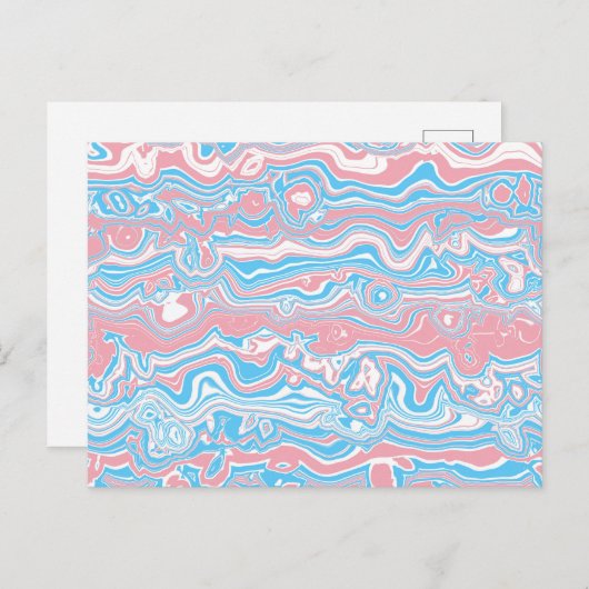 Trans Pride Flag Trippy Boho Groovy Wavy Streifen Postkarte (Vorne/Hinten)