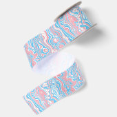 Trans Pride Flag Trippy Boho Groovy Wavy Streifen Satinband (Rückseite)