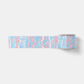 Trans Pride Flag Trippy Boho Groovy Wavy Streifen Satinband (Vorderseite)
