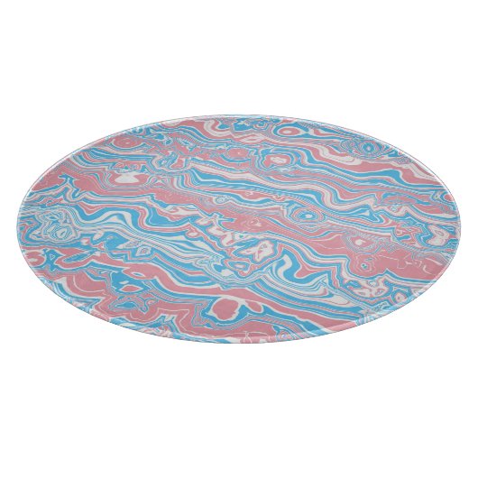 Trans Pride Flag Trippy Boho Groovy Wavy Streifen Schneidebrett (Ecke)