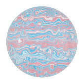 Trans Pride Flag Trippy Boho Groovy Wavy Streifen Schneidebrett (Vorderseite)