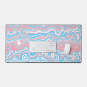 Trans Pride Flag Trippy Boho Groovy Wavy Streifen Schreibtischunterlage (Tastatur & Maus)