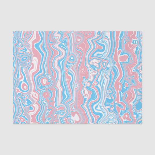 Trans Pride Flag Trippy Boho Groovy Wavy Streifen Seidenpapier (Vorderseite)