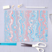 Trans Pride Flag Trippy Boho Groovy Wavy Streifen Seidenpapier (Handwerk)