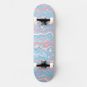Trans Pride Flag Trippy Boho Groovy Wavy Streifen Skateboard (Vorderseite)