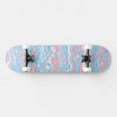 Trans Pride Flag Trippy Boho Groovy Wavy Streifen Skateboard (Horizontal)