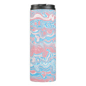 Trans Pride Flag Trippy Boho Groovy Wavy Streifen Thermosbecher (Rückseite)