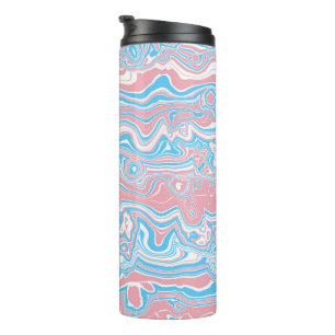 Trans Pride Flag Trippy Boho Groovy Wavy Streifen Thermosbecher
