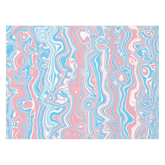 Trans Pride Flag Trippy Boho Groovy Wavy Streifen Tischdecke (Vorderseite (Horizontal))