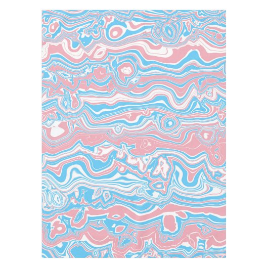 Trans Pride Flag Trippy Boho Groovy Wavy Streifen Tischdecke (Vorderseite)
