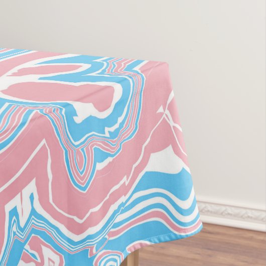 Trans Pride Flag Trippy Boho Groovy Wavy Streifen Tischdecke (Beispiel)