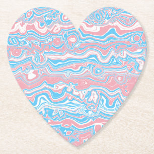 Trans Pride Flag Trippy Boho Groovy Wavy Streifen Untersetzer